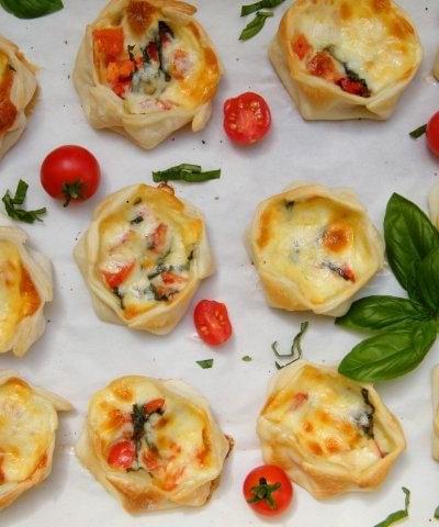 Canastitas Caprese Open Faced Empanadas With Tomato Basil And