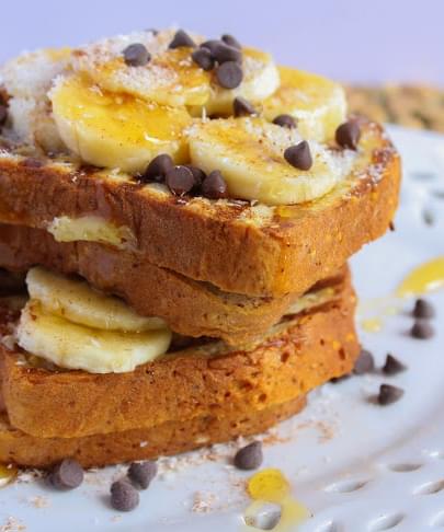 Gluten Free Banana And Chocolate Chip Stuffed French Toast Recipe