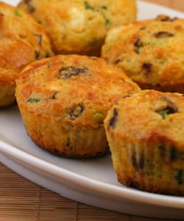 Cottage Cheese And Egg Breakfast Muffins With Mushrooms And Feta