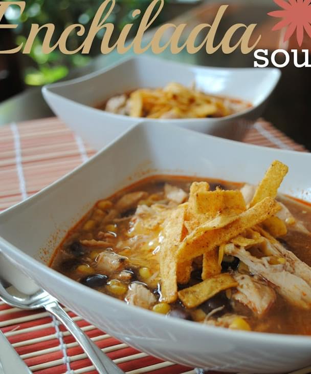 Slow Cooker Chicken Enchilada Soup