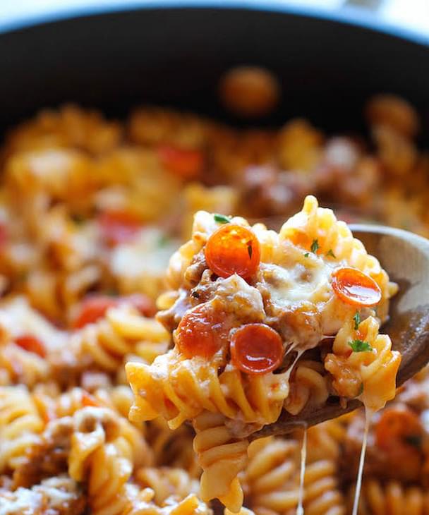 One Pot Pizza Pasta Bake Recipe