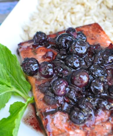 Blueberry Balsamic Glazed Salmon Recipe