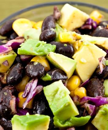 Black Bean Salad With Avocado Corn And Red Cabbage Recipe