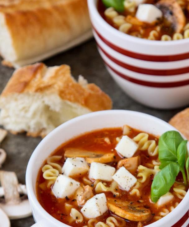 Slow Cooker Lasagna Soup With Chicken And Mushrooms Recipe