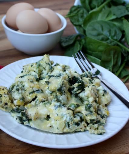 Cheesy Scrambled Eggs With Spinach A K A Power Eggs Recipe