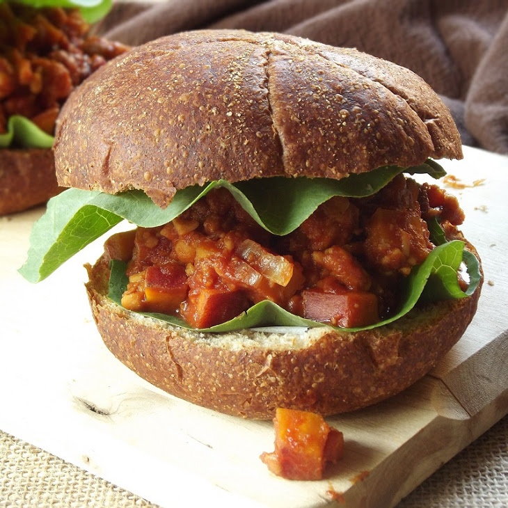 Barbecue Porter Tempeh Sweet Potato Sandwiches Recipe