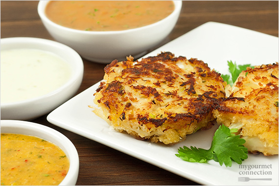 Pan-Asian Crab Cakes With Three Dipping Sauces Recipe
