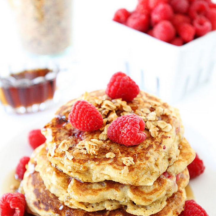 Raspberry Coconut Granola Pancakes Recipe