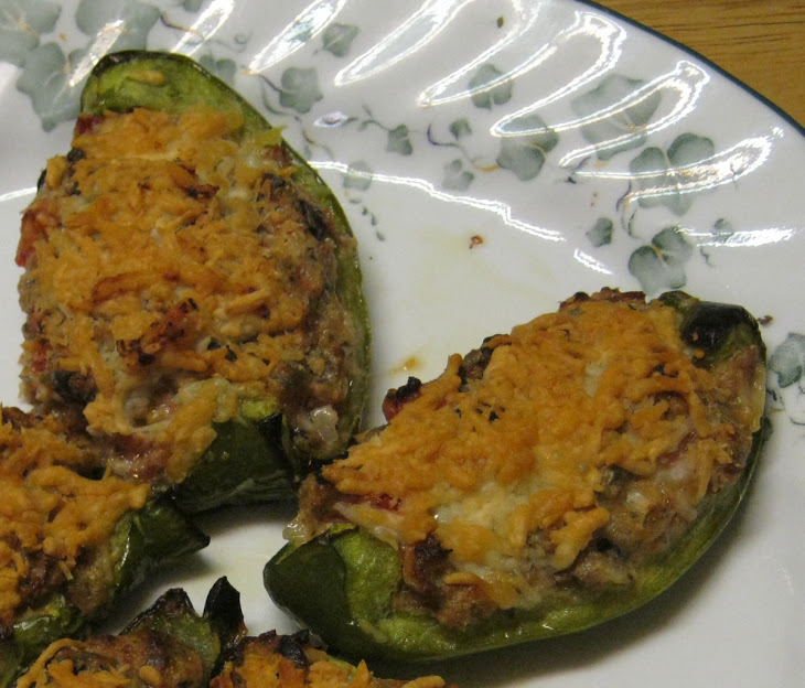 Green Peppers with Tomato Olive Stuffing Recipe