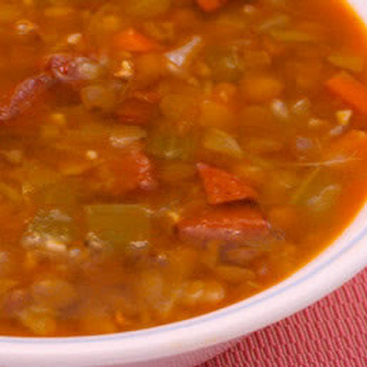 Lentil and Sausage Soup with Cabbage Recipe