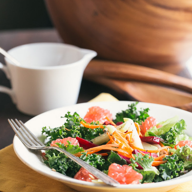Beet, Kale and Kohlrabi Salad with Grapefruit Vinaigrette Recipe