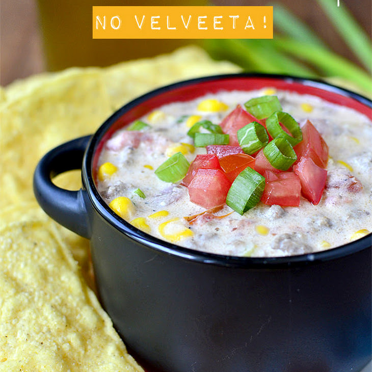 Crock Pot Beef and Sweet Corn Queso Dip (No Velveeta!) Recipe