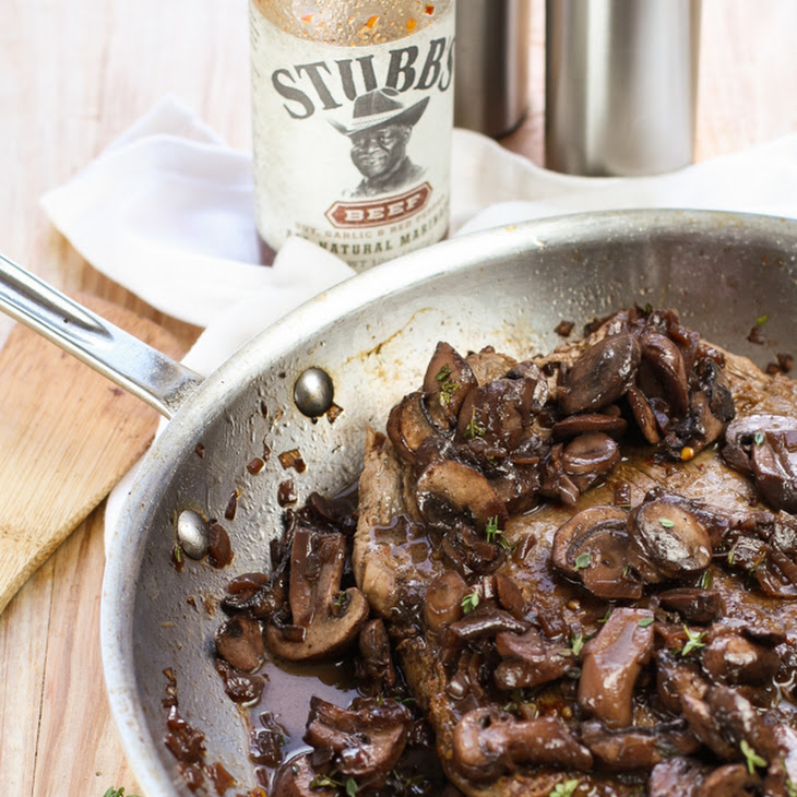 Pan Seared Flank Steak with Red Wine Mushroom Sauce Recipe