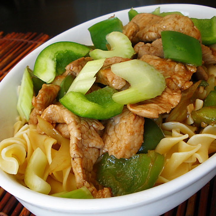 Hoisin Pork Stirfry with Egg Noodles Recipe