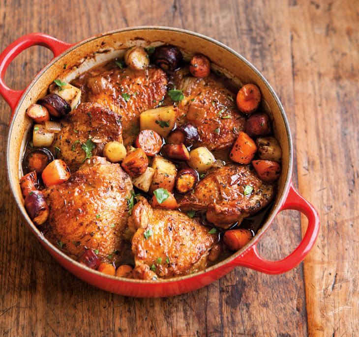 PorterBraised Chicken with Root Vegetables Recipe
