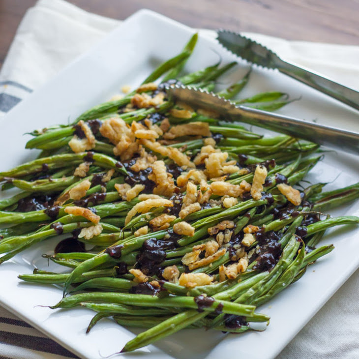 Roasted Green Beans with Creamy Cranberry Balsamic Recipe