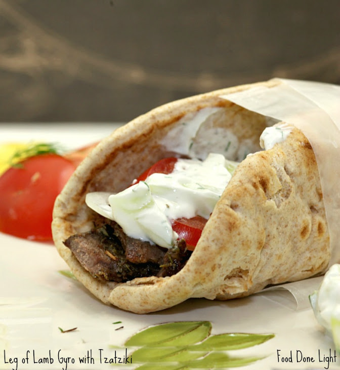 Leg of Lamb Gyro with Tzatziki Sauce Recipe