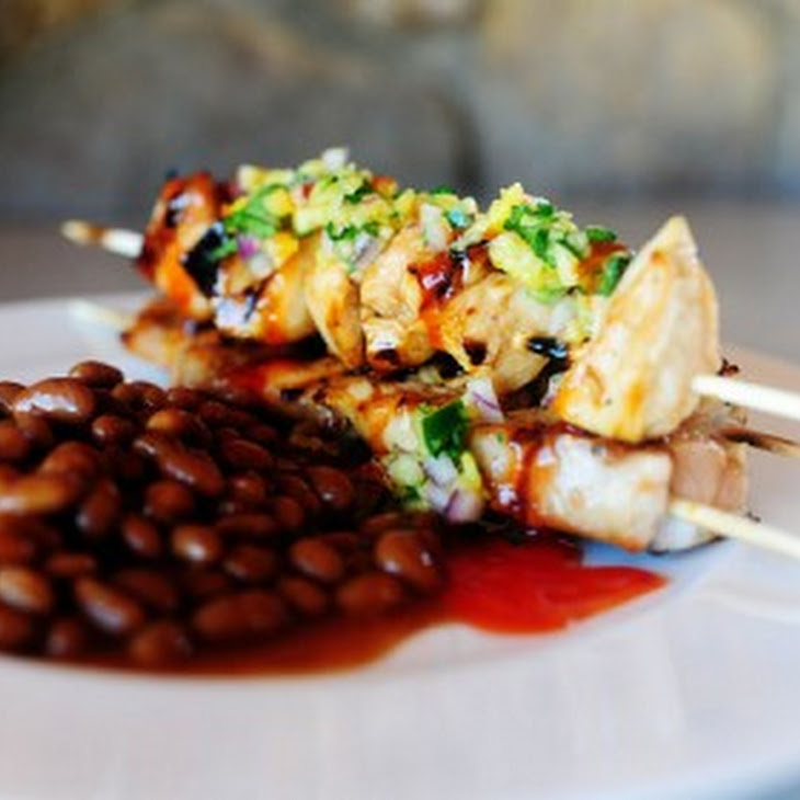 Maple Glazed Chicken Kabobs with Sweet Jalapeno Salsa Recipe