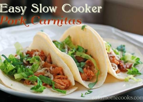 Easy Slow Cooker Pork Carnitas - Weeknight Dinner Favorite