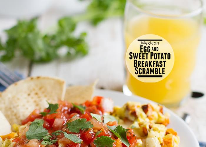 Mexican Egg and Sweet Potato Breakfast Scramble