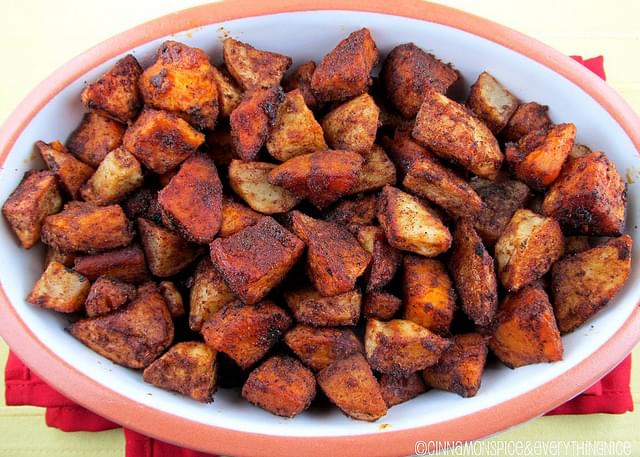 Cinnamon Chile Roasted Sweet Potatoes