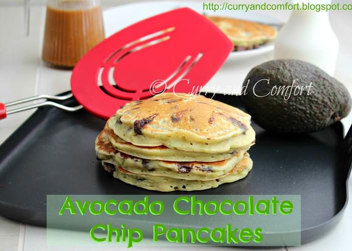 Avocado Chocolate Chip Pancakes