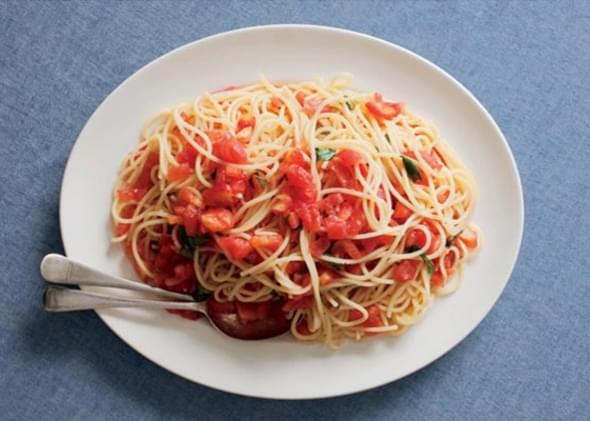 Spaghetti with Raw Tomatoes