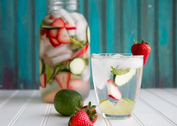 Strawberry, Lime, Cucumber and Mint Water