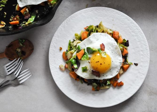 Brussels Sprouts Breakfast Hash
