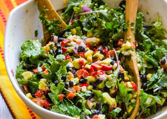 Healthy Creamy Mexican Kale Salad